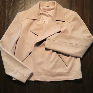 Philosophy Pale Pink Faux Suede Moto Jacket XL